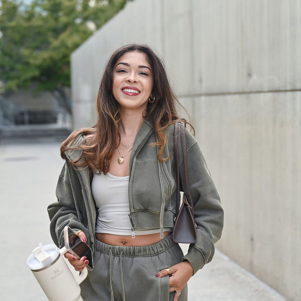 
                      
                        Heavy Vintage Fleece Cropped Zip Up Jacket — July Signature
                      
                    